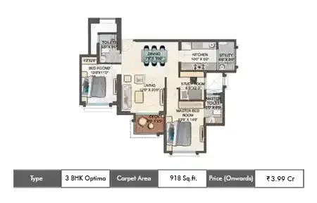2 BHK 714 - 920 Sq. Ft.
